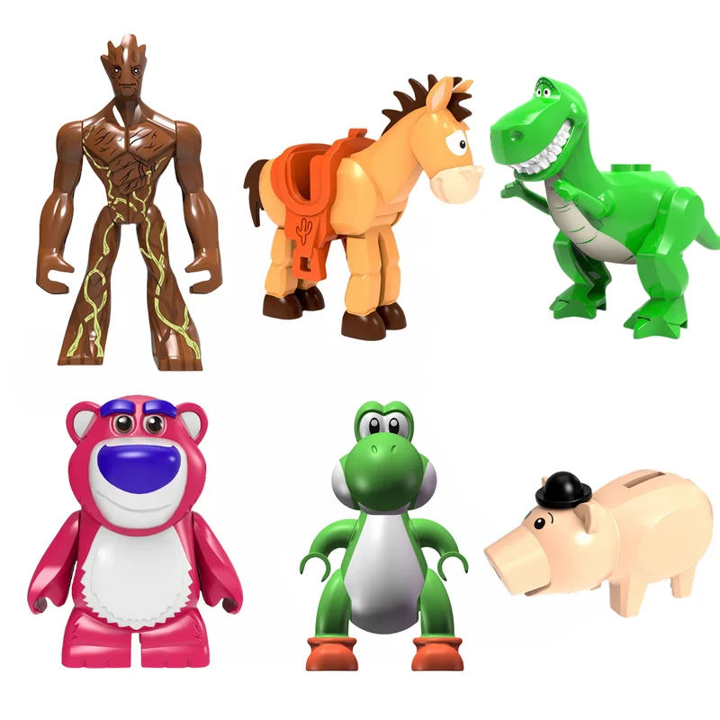 Beer Ezel Varken Kinderen Anime Figuur Hero Bouwstenen Kid Gift Assembleren Speelgoed Model Mini Films Tekens Beeldje Bakstenen