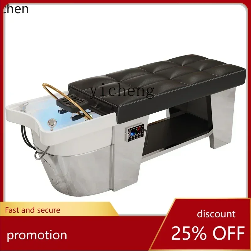Water Circulation Head Therapy Bed Hair Salon Shampoo Chair Fumigation With Water Heater Massage Couchn4