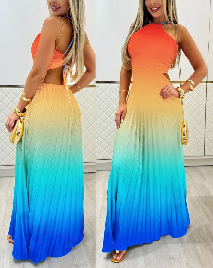 

Dresses Woman Summer 2025 Trend Casual Back Lace Up Summer Vacation Dress for Women