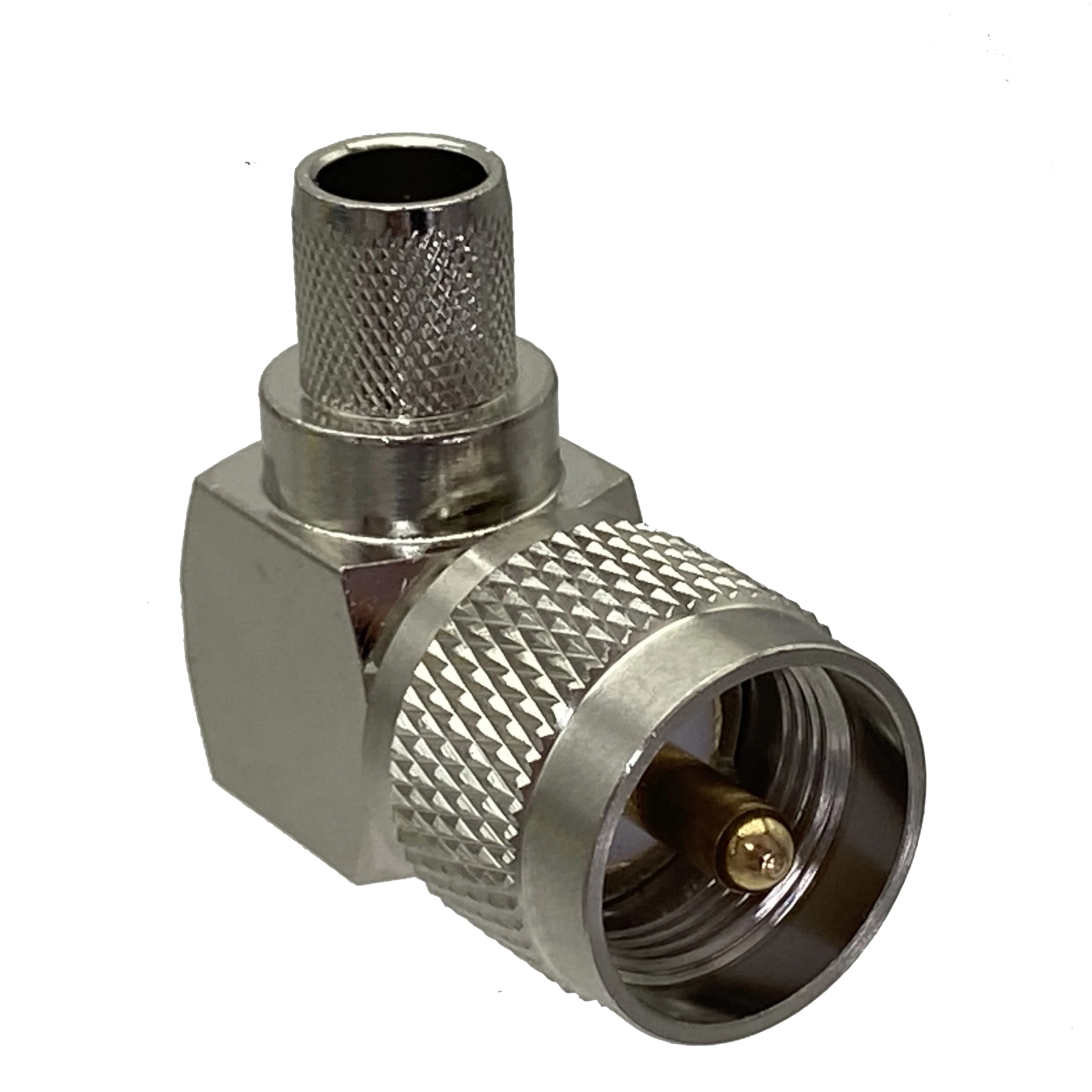 Connector UHF PL259 Male Plug Right angle Crimp RG8 LMR400 Cable RF Adapter Coaxial Wire Terminals High Quanlity