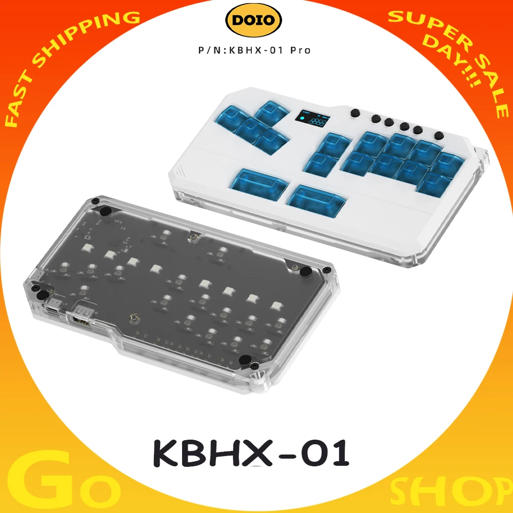 Doio Hitbox Kbhx-01 Mini Game Keyboard Wired 16keys Aluminium Alloy Gaming Keyboard Hot Swap Custom Support Ps4 Ps5 Switch Gift