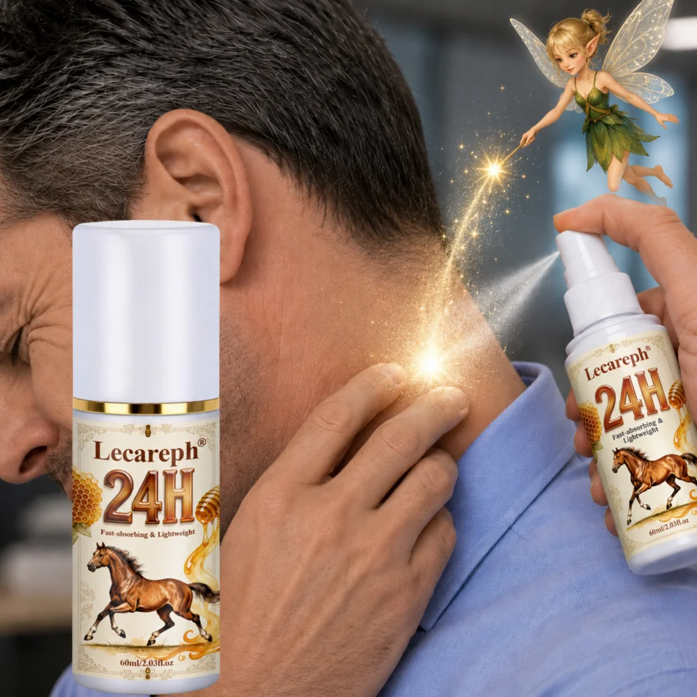 Lecareph 24H Magnesium Horse Oil Spray - Fast-Absorbing Joint & Muscle Skin Moisturizer for Back, Neck, Knees with Calendula