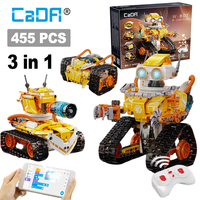 455Pcs Cada LED 3in1 W BOT Code Robot Deformation Racing Car Building Blocks Remote Control Tank Bricks Educational Toys for Kid