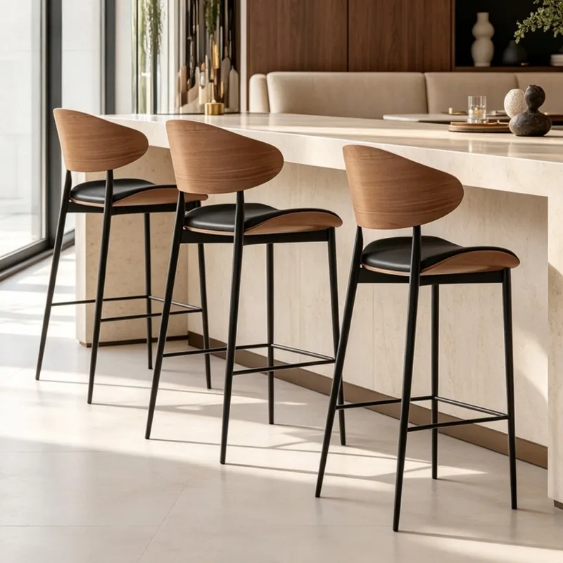 Height Kitchen Chairs Luxury Luxury Living Room Comfortable Restaurant With Back Bar Stools Metal Taburete Alto Taburete Alto