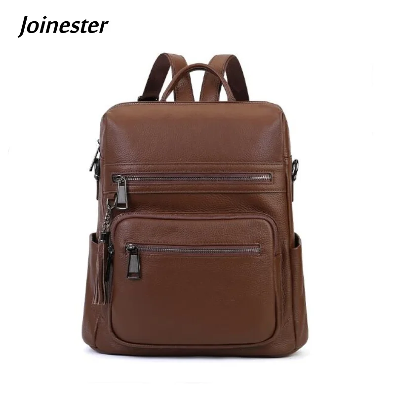 

Unisex Genuine Leather Versatile Backpack Commuting Laptop Travel Bag Casual Waterproof Anti-theft Large Capacity Daypacks