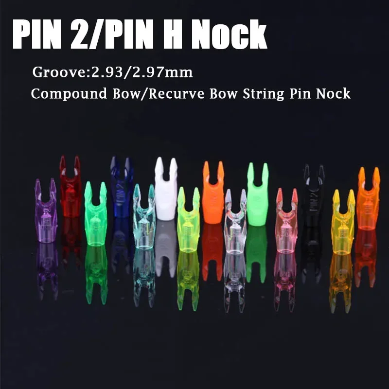 36pcs Archery Pin Nock 16strands String Shooting 2/H Nock for 4.2/6.2mm Arrow Compound Recurve Bow Hunting Accessories