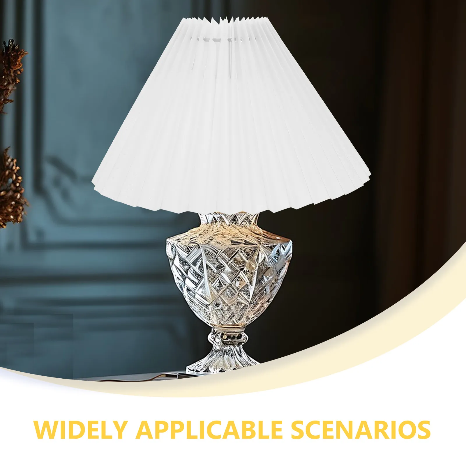 Pleated Fabric Lamp Shade Retro Style Table Lamps Bedroom Replacement Cover Soft Even Light Transmission Pleated Lamp Shades