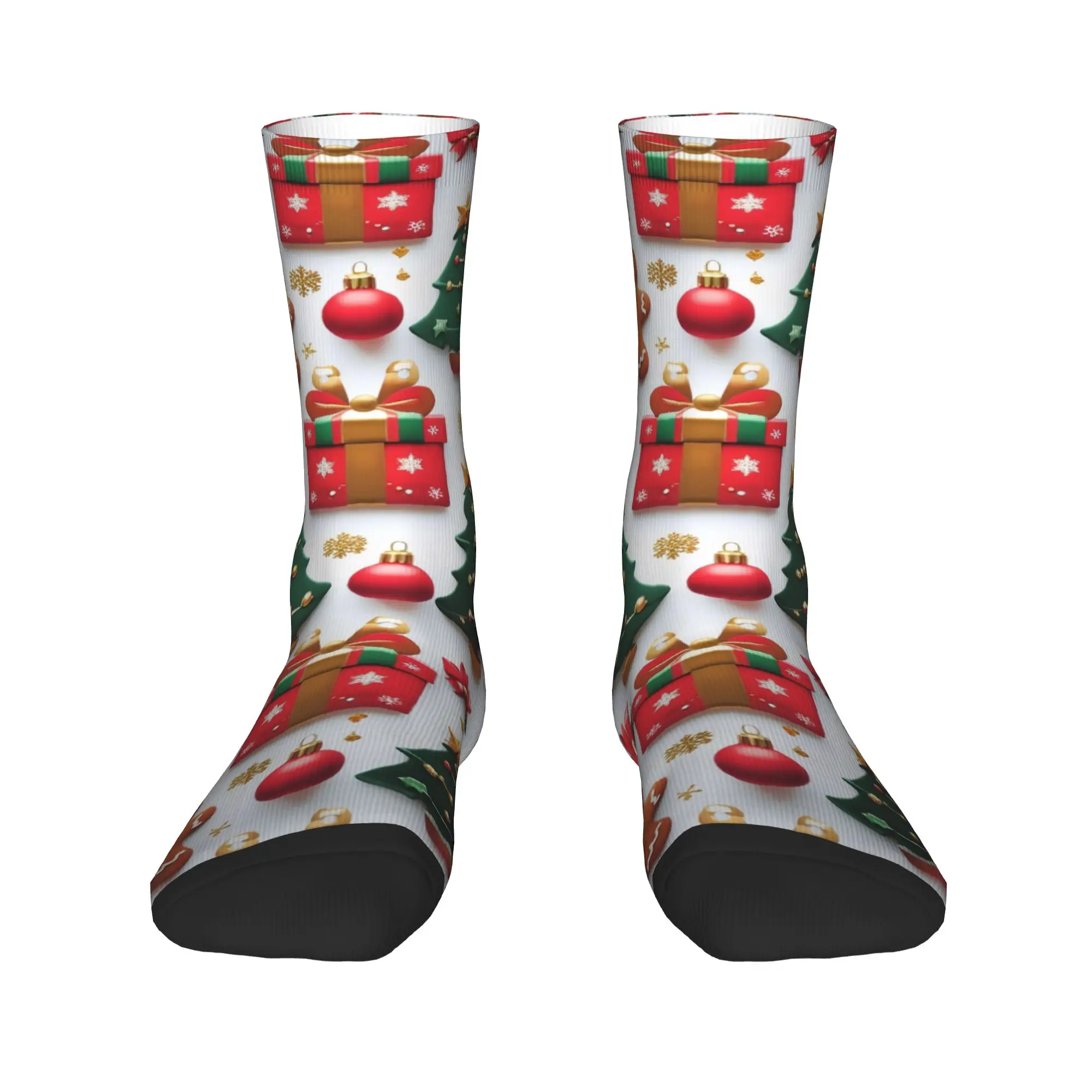 Calzini natalizi in pan di zenzero Calze divertenti Calzini da uomo unisex antiscivolo primaverili Calzini da ciclismo dal design di qualità