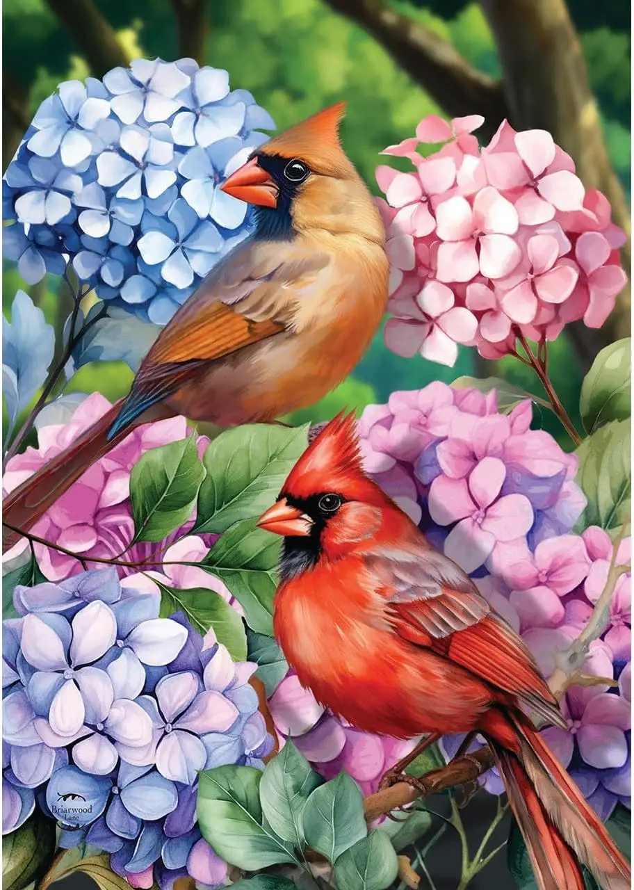 Briarwood Lane Perched Cardinals Garden Flag YYD EEZ