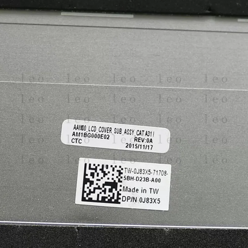 AA لـ Dell XPS 15 9550 0J83X5 J83X5 غطاء خلفي LCD فضي غطاء خلفي