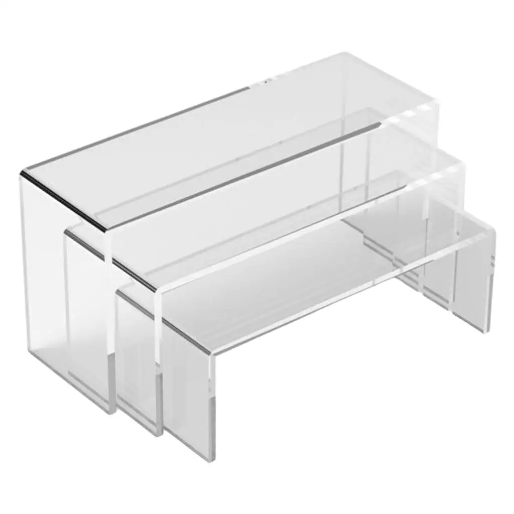 はしご型アクリルスタンド、ホルダーオーガナイザー、ディスプレイライザー、段付きディスプレイ、3個