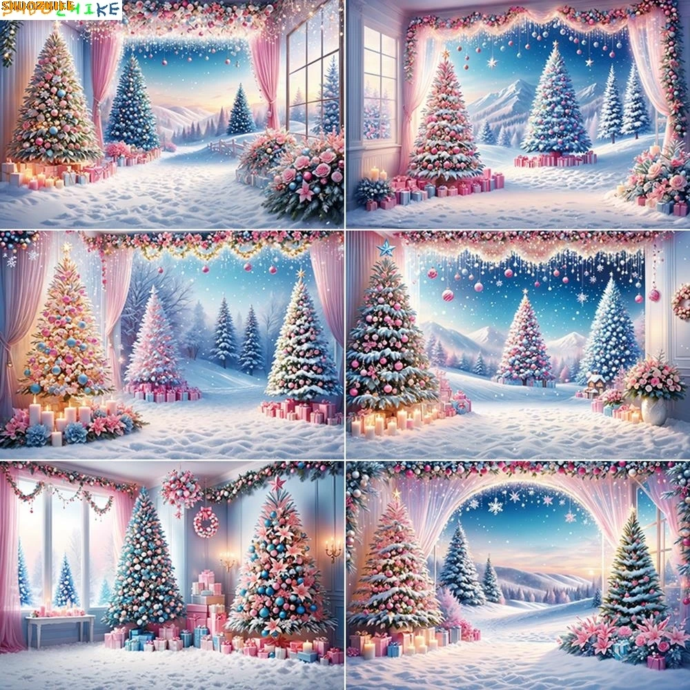 

Christmas Snow Interior Photography Backdrops Children Winter Room Photobooth Decoration Backgrounds Photo Studio Props