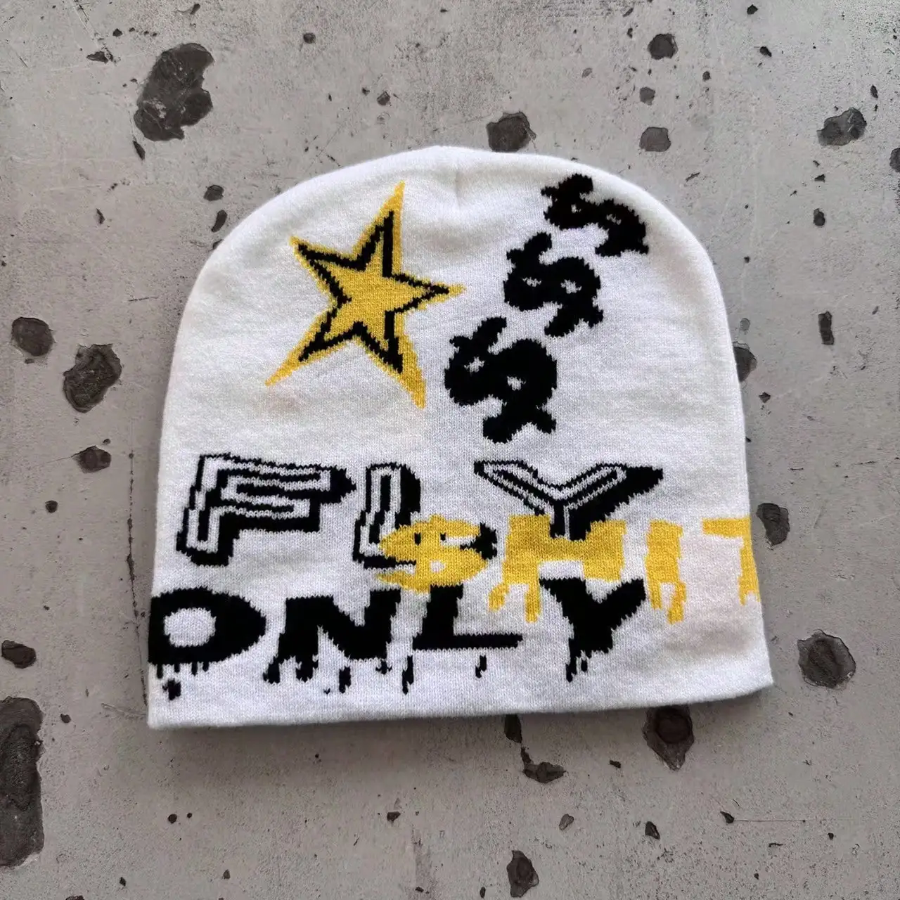 

Unisex Jacquard Knitted Beanie, Versatile Hip-Hop Street Style, Autumn Winter