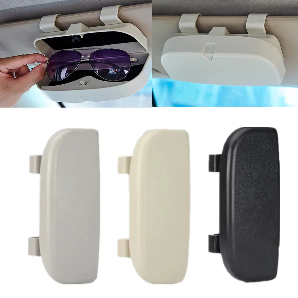 Universal Glasses Holder Car Auto Sun Visor Eyeglass Hanger Car Driving Sunglasses Box Holder Storage Box Glasses Car Accessorie