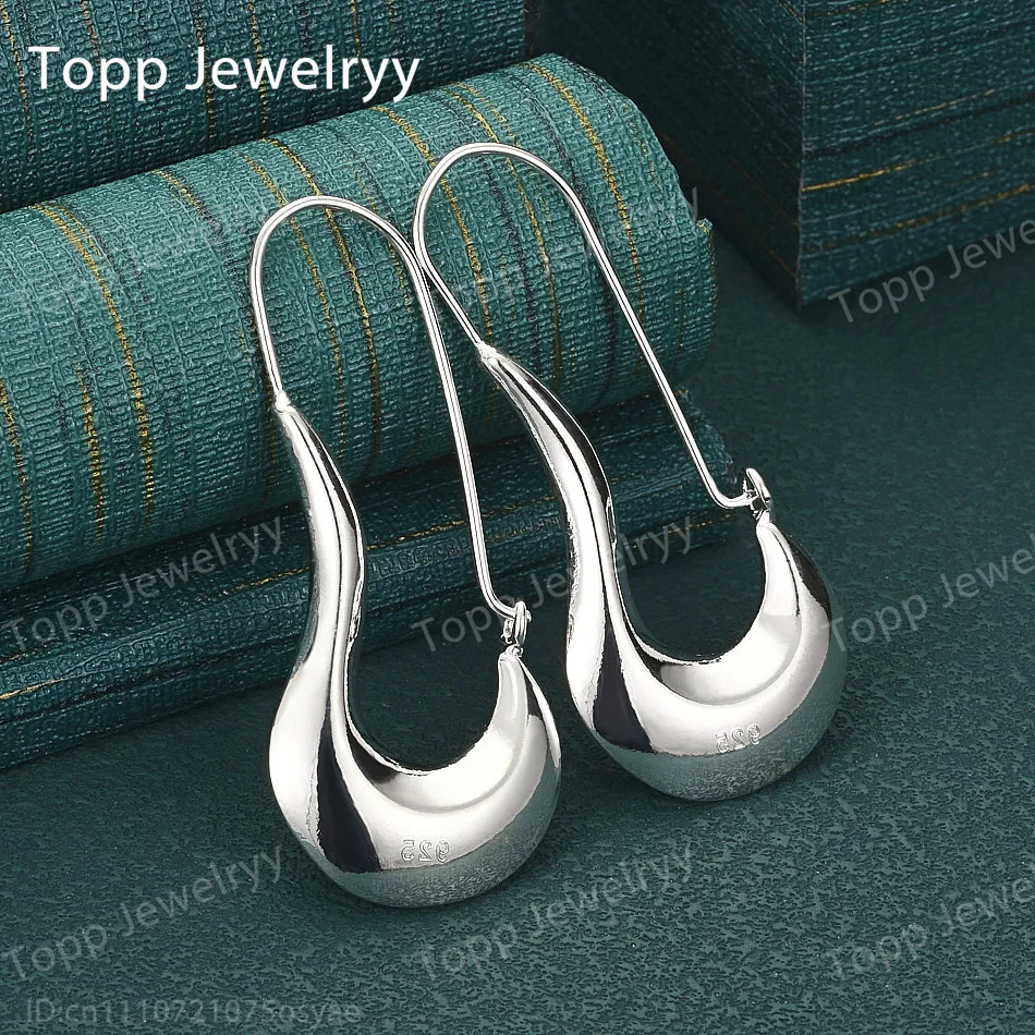 

Изысканные серьги-скрепки из стерлингового серебра 925 пробы, 55 мм, модные, очаровательные, свадебный подарок, ювелирные украшения для женщин