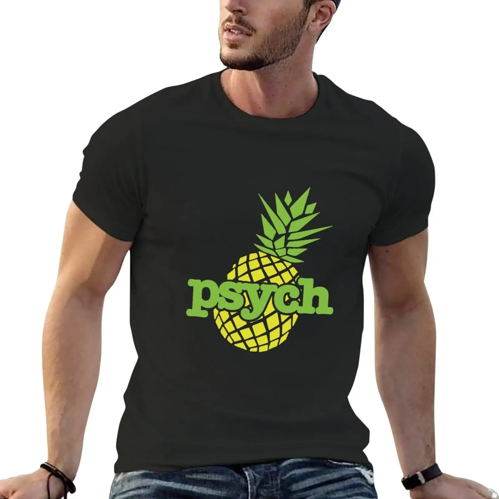 

Psych Pineapple T-Shirt Blouse shirts graphic tees animal prinfor boys blue archive cotton t shirt men