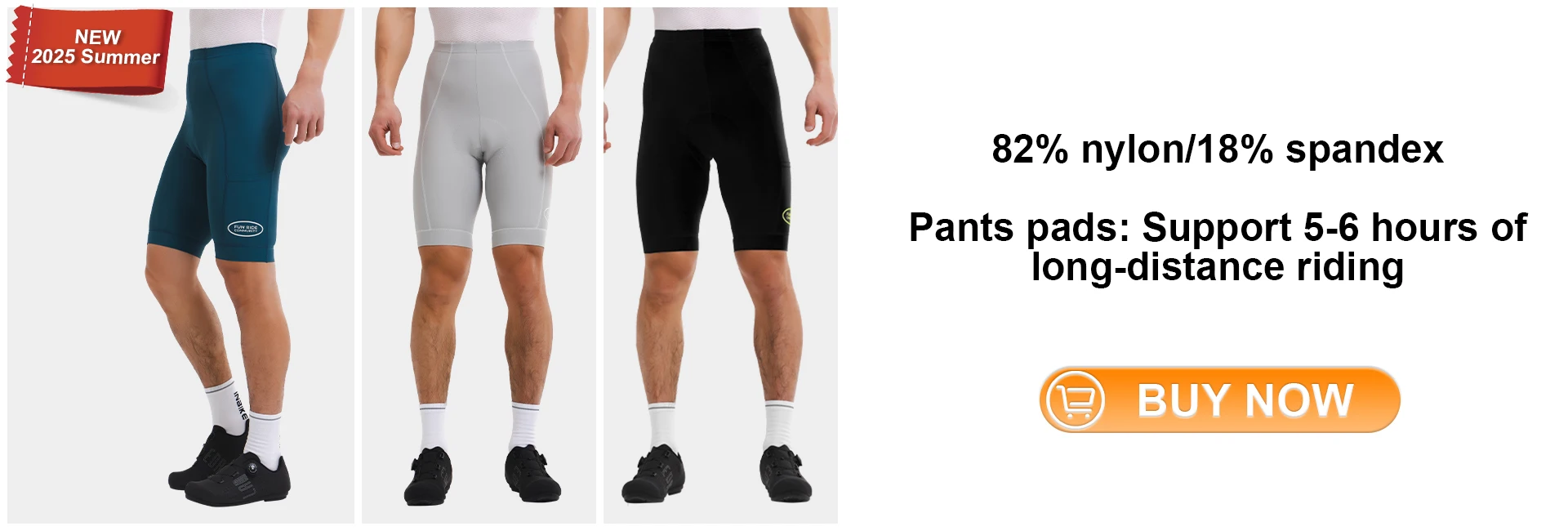 INBIKE Pro Sommer Herren-Radhose, Fahrradhose, stoßdämpfende Fahrradbekleidung, Mountainbike- und Rennradhose mit Tasche – Detail 1