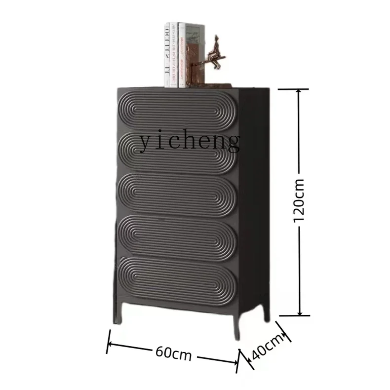 ZZTQH Simple Modern Light Luxury Creative Side Cabinet Minimalist Entry Entrance Cabinet Red Paint Tea Cabinet