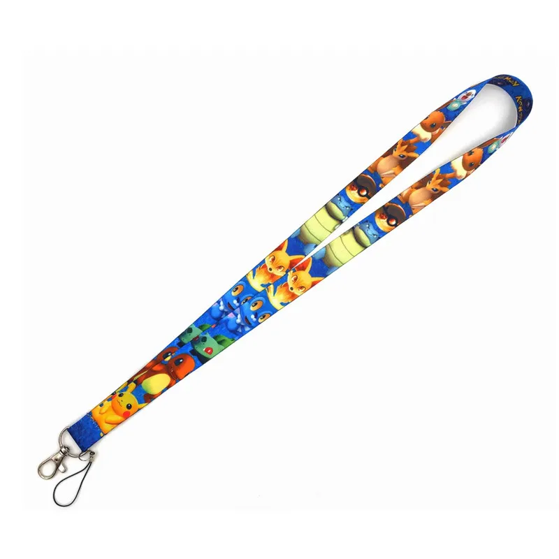 10Pcs Potdemiel Pikachu Mobile Phone Lanyard For ID Card Gym USB Badge Holder Car Key Cartoon Neck Wrist Band Anti-lost Strap