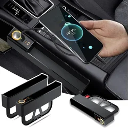 Car Seat Gap Storage Box Multi-functional Car Seat Gap Organizer with Charge Port Auto Central Control Gap Strip Car Accessories