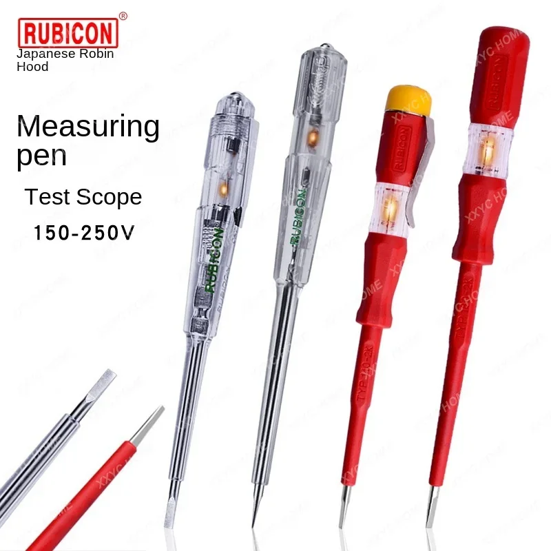 Japan RUBICON Electrical Tools RVT-211 RVT-111 Test Pencil 220~250V LED Voltage Tester Pen Diameter 3.0mm Slotted VDE Approved