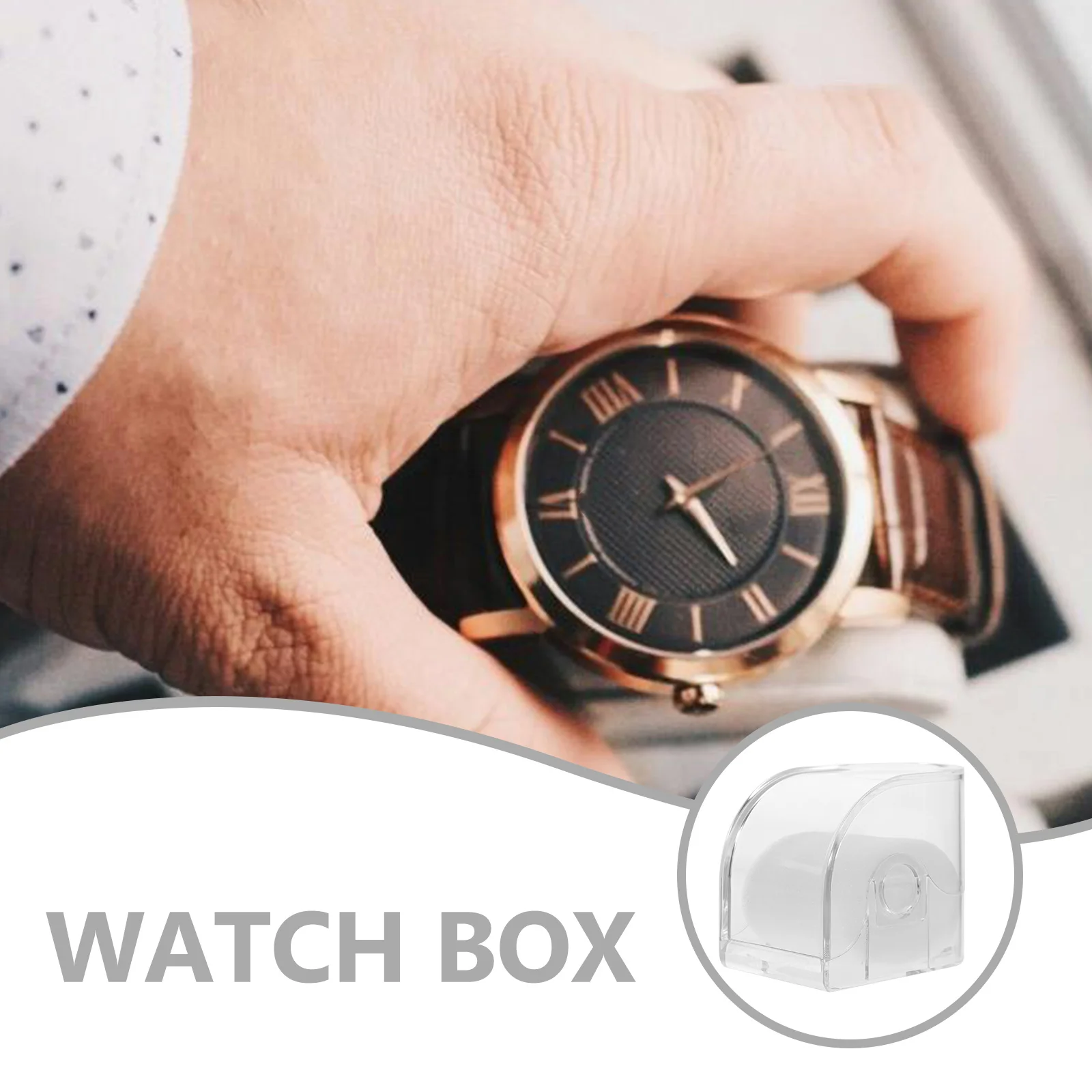 

2pcs Boxes Storage Cases For Display Organization Watch Holder Container Box Case Transparent Watch Box Organizer