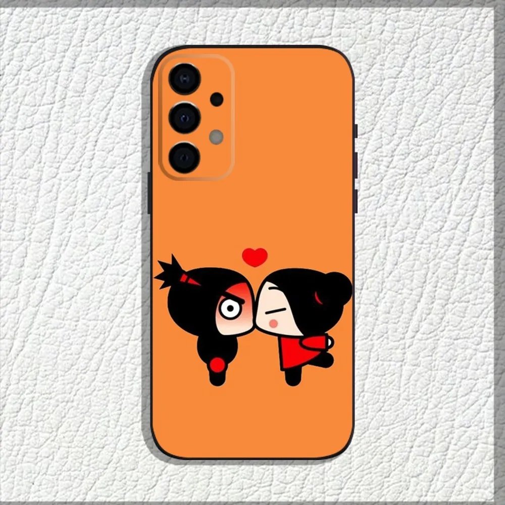 Cartoon P-Pucca-Garu Phone Case For Samsung Galaxy A13,A21s,A22,A31,A32,A52,A53,A71,A80,A91 Soft Black Shell