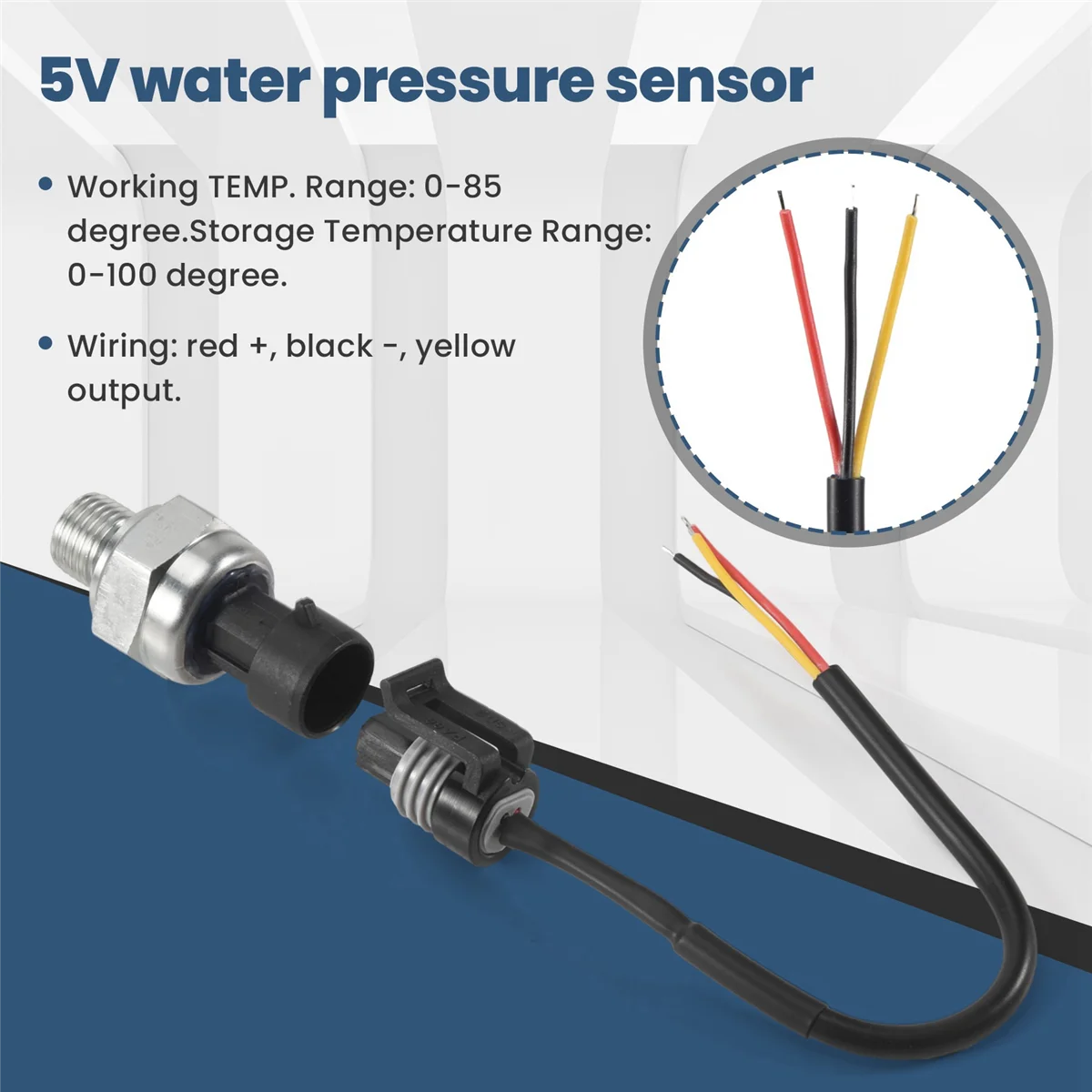 

ABIY-Pressure Transducer Sensor 5V 0-1.2Mpa Oil Fuel For Gas Water Air