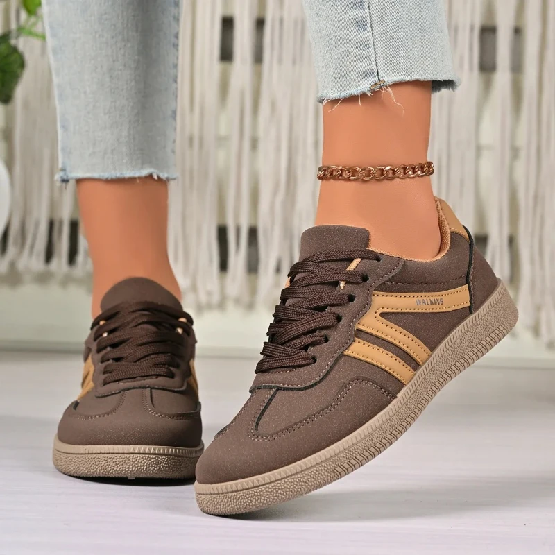 Women's Luxury Flat Sneakers 2026 Spring Autumn New Fashion Style Comfortable