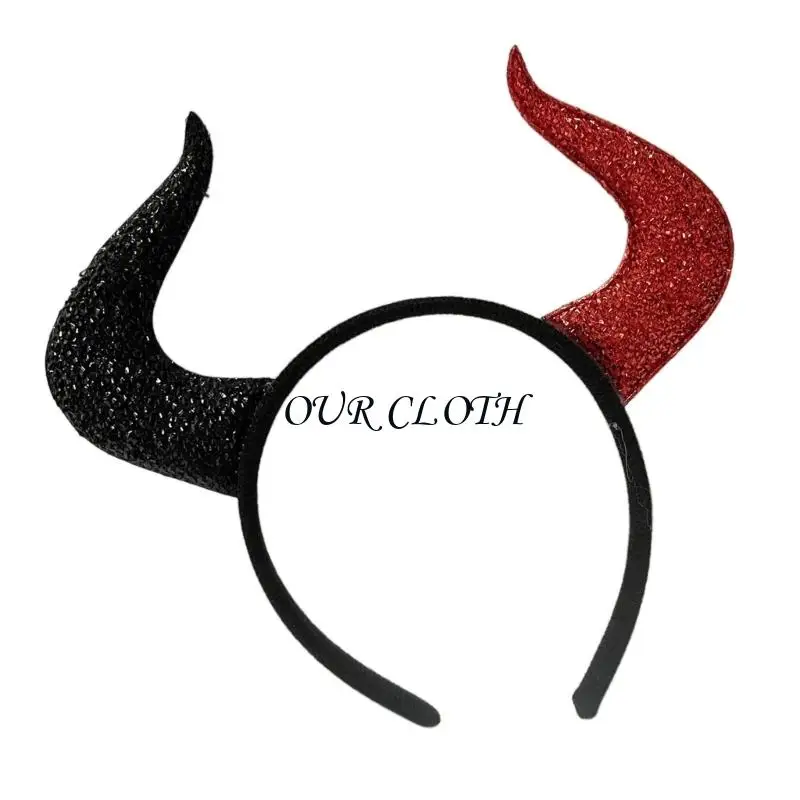 Fashion Devil Horns Headband,Devil Costume for Women Girls,Halloween Fancy Dress Cosplay Hairband Y1AC