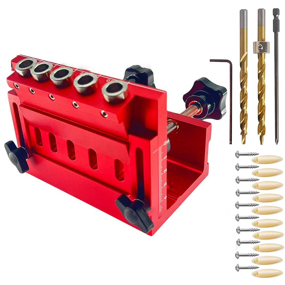 

Adjustable Dowel Hole Guide Woodworking Machinery Part Adjustable Drill Guide 15*12*8cm Drilling Locator Furniture Making Tool