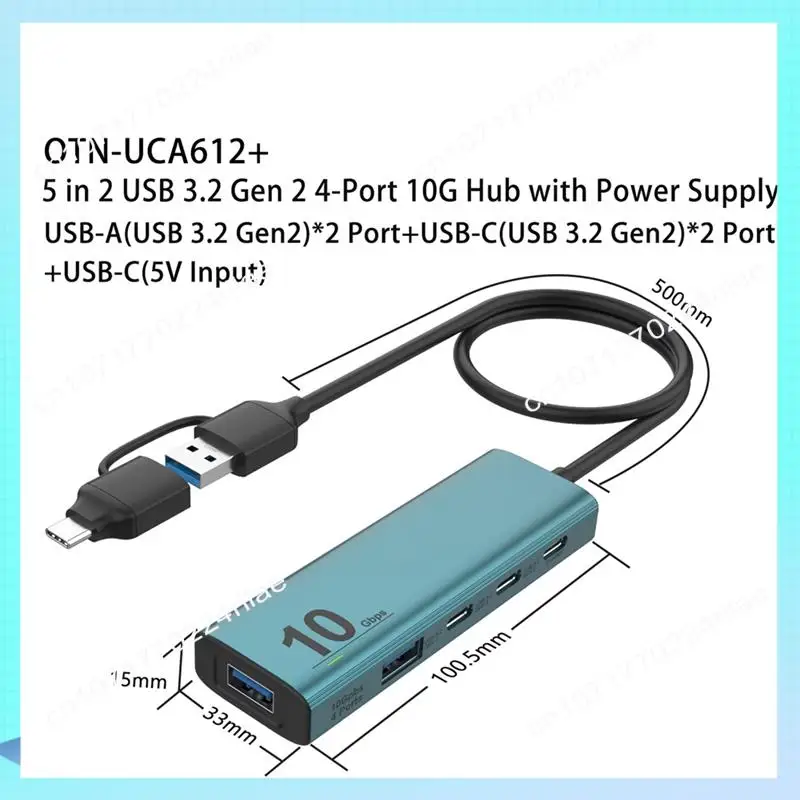 A17Z USB C Hub 10 Gbps USB 3.2 GEN 2 HUB Adaptador multifuncional divisor para Windows Mac OS Linux Ipad