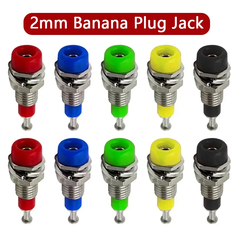 

20pcs 2mm Banana Socket Binding Post Nut Banana Plug Jack Terminal Test Hole DIY Parts Electrical Connector