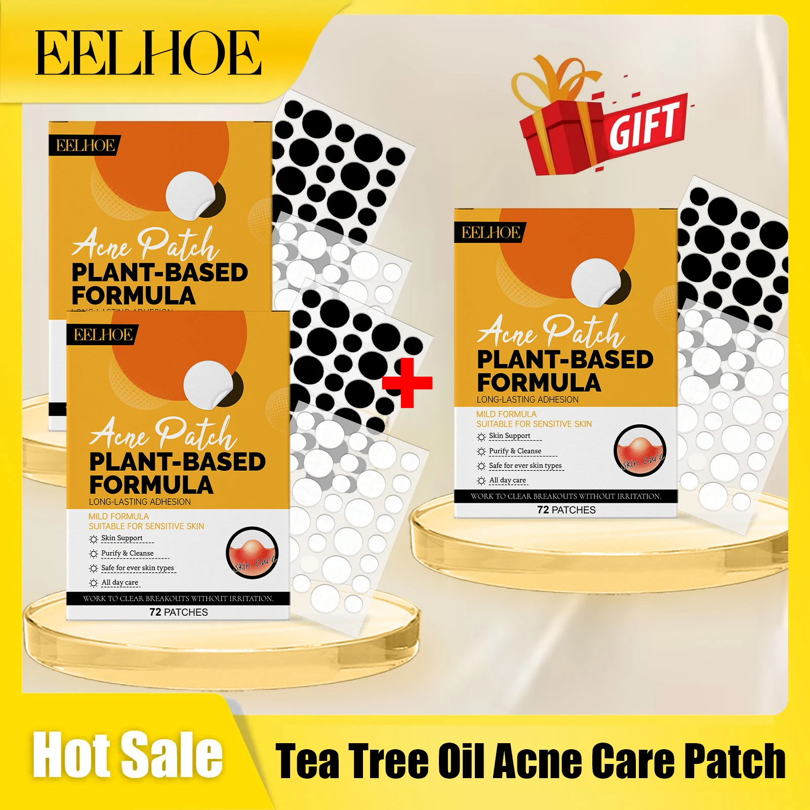 

Eelhoe Tea Tree Oil Acne Care Patch Repairing Damaged Removing S-pot Non-irritating Waterproof Pimple Treatment Patches Sticks
