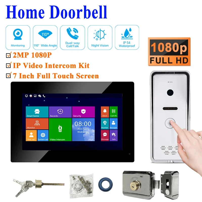 

UTP Cable Doorbell Camera Second Confirmation Unit And Ip Cctv Camera Outdoor Panel VideoDoorbell Doorphone Ac Power