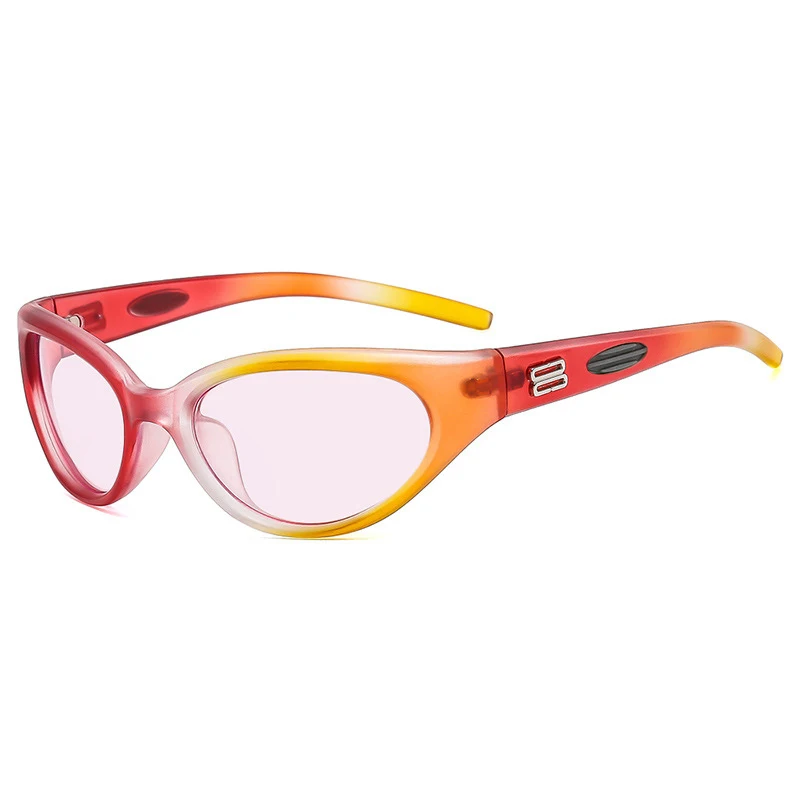 Lunettes de soleil œil de chat pour hommes et femmes, lunettes de soleil rondes, lunettes d'ombre d'extérieur, lunettes noires, lunettes de sport punk rétro, UV400, Y2K, nouveau