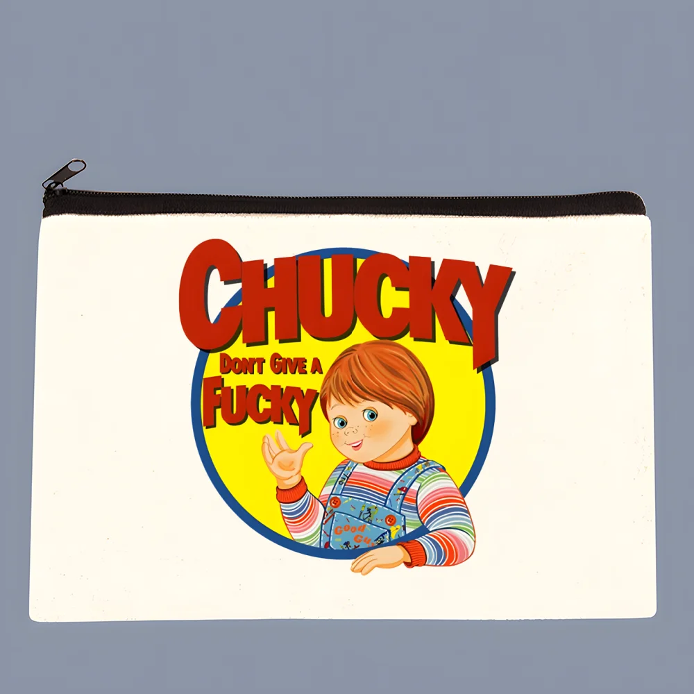 

Chucky Halloween Horror Movie Korean Style Cartoon Printed Canvas Bag Design Canvas Simple and Fashionable Storage Bag