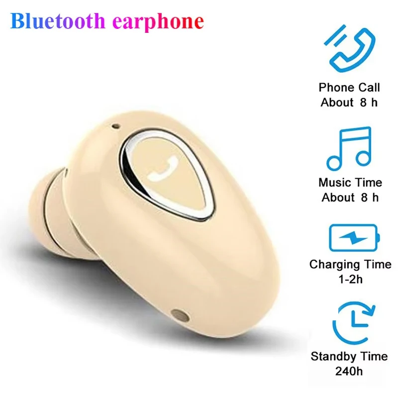 Mini Invisible Earphones Bluetooth Wireless Headphones Hands Free Sports In-Ear Earbuds Music Gaming Headset For iPhone Huawei