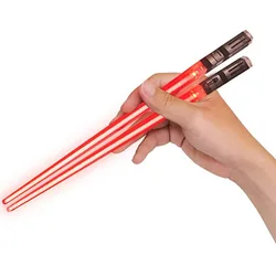 1 Pair LED Lightsaber Chopsticks Luminous Reusable Kitchen Light Up LED Chopstick Glowing BPA Free Food Safe Chopsticks