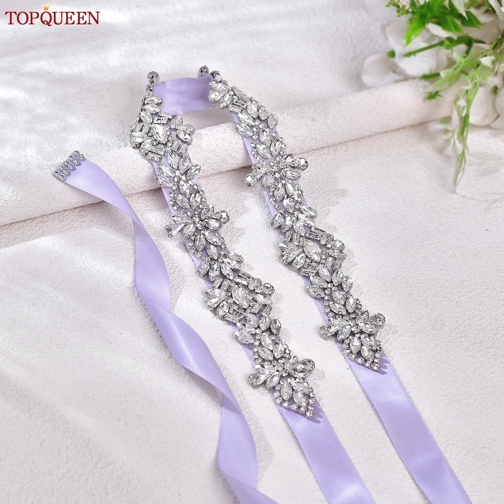 TOPQUEEN Bruiloft Riem Vol Strass Riem voor Bruids Trouwjurk Accessoires Formele Kostuum Decoratie Sjerp S38