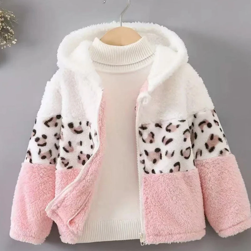 Elegant Baby Girls Plush Fleece Outerwear with Hood for Autumn Winter Extra Warm and Cozy Coats Perfect for Little Fashion Divas