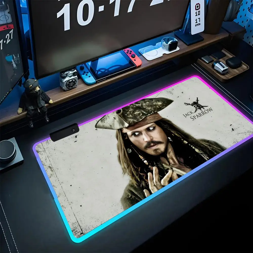 

P-Pirates MINISO C-Caribbean Mouse Pad game RPG 40x90cm Mouse Mat Gaming Mousepads LED Keyboard Mats Luminous Desk Pads Mouse