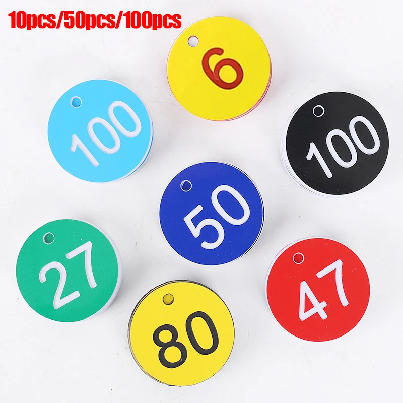 

10/50/100Pcs Digital Cards Plastic Supermarket Locker Hand Card Storage Card Restaurant Queue Number Plate Beehive Mark Labels