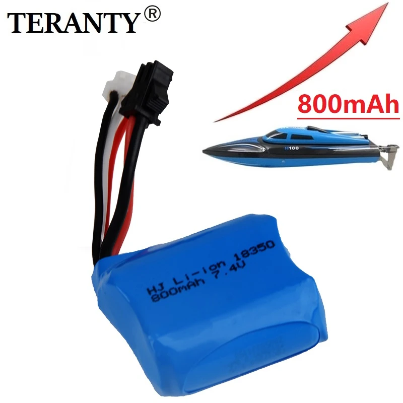 Akumulator litowo-jonowy 7.4v 800mAh do H100 H102 H106 18350 7.4v do JJRC S1 S2 S3 S4 S5 wysokiej prędkości zdalnie sterowana łódka RC 1Pcs do 5Pcs