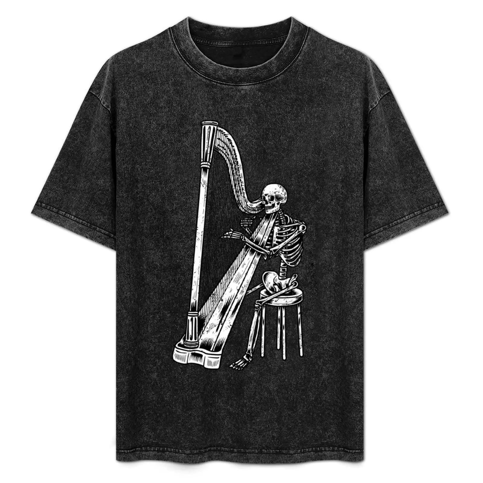

Skeleton Halloween Harpist Harp Player T-Shirt Quick Dry Sports Short Sleeve Tee