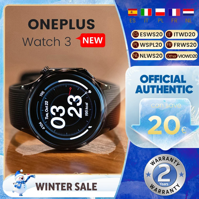 Version mondiale OnePlus montre 3 montre intelligente 1.50 pouces LTPO AMOLED affichage Snapdragon W5 processeur double fréquence GPS Wear OS