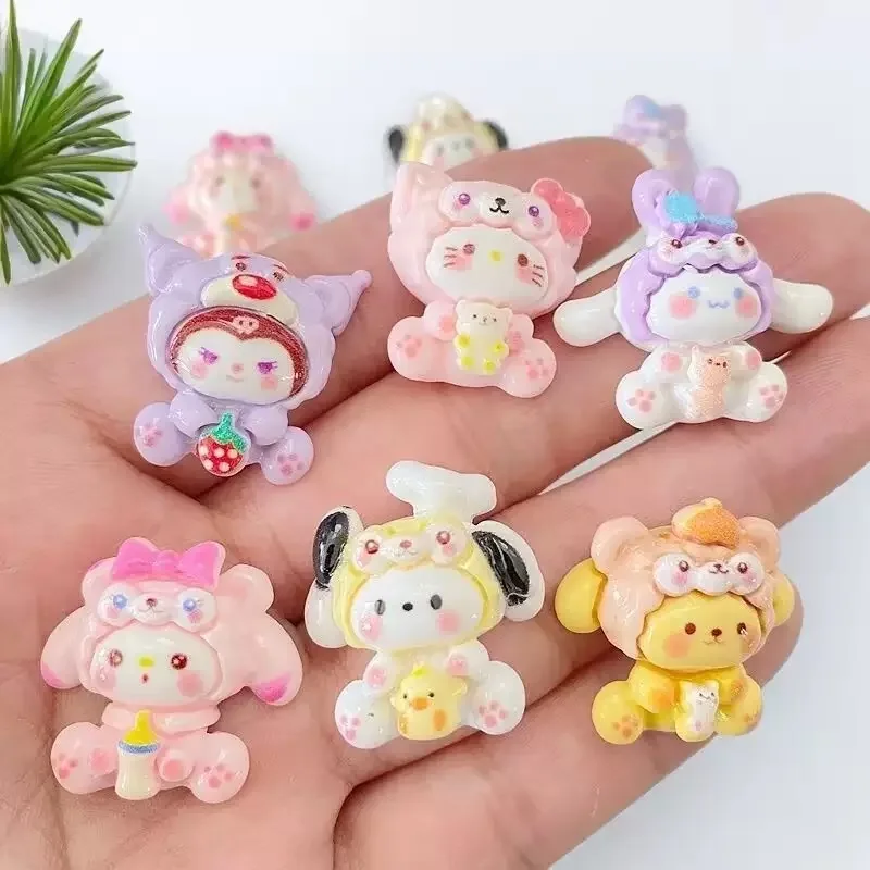 NEW 18/20PCS Cute Cartoon Animals Cream Gel DIY Handmade Phone Case Hair Clip Hole Shoes Key Chain Resin Small Accessories ﻿
