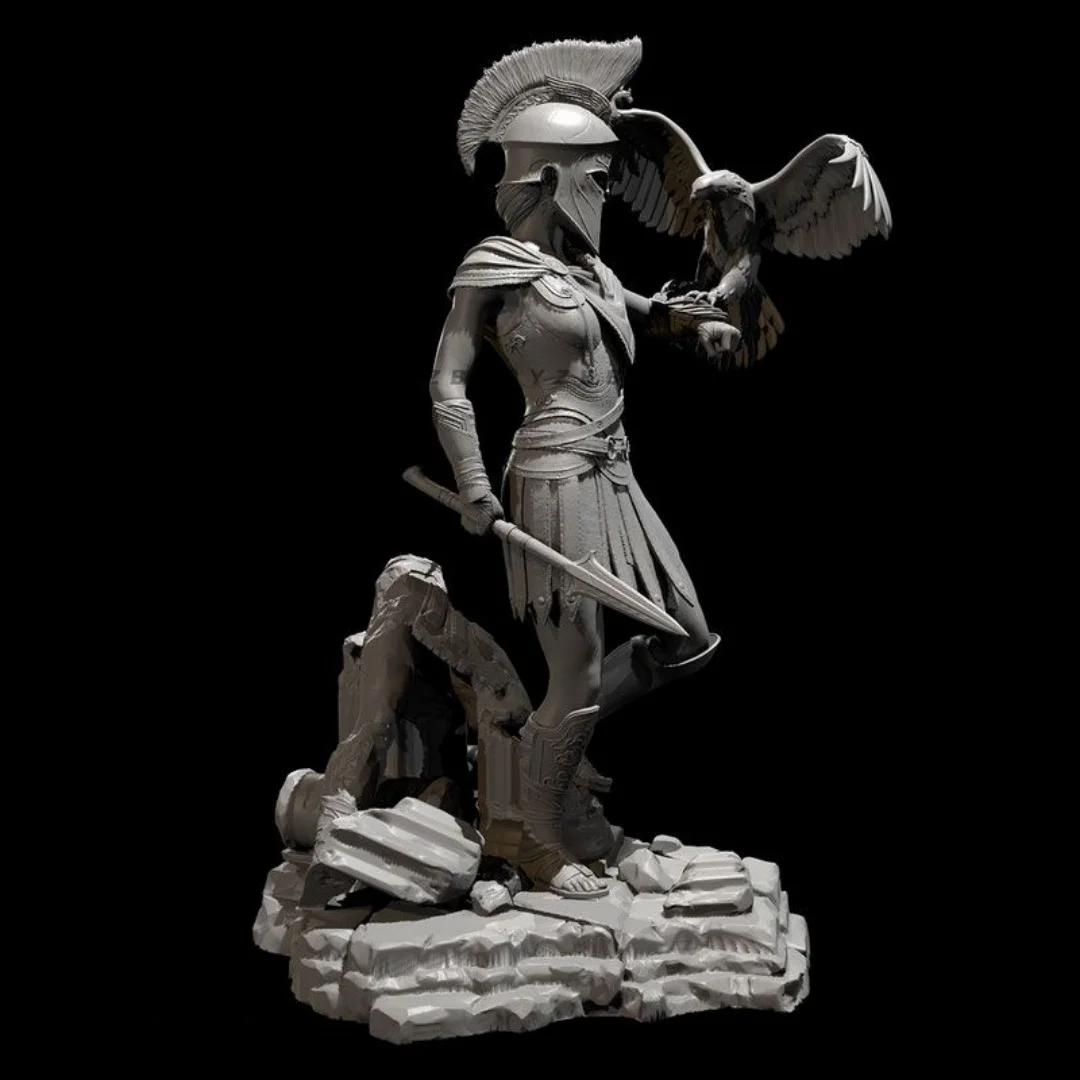 1/24 مقياس 75 مللي متر الراتنج الشكل التجمع أطقم منمذجة المتقشف أنثى مقاتلة المفككة وغير مصبوغ ثلاثية الأبعاد الطباعة تمثال لعبة 275 #3