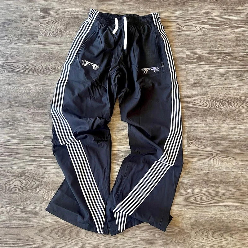 2026 New Model Men Gothic Vertical Graphic Wide Leg Sweatpants Drawstring Loose Straight Baggy Y2K Dark Punk Streetwear Pants.