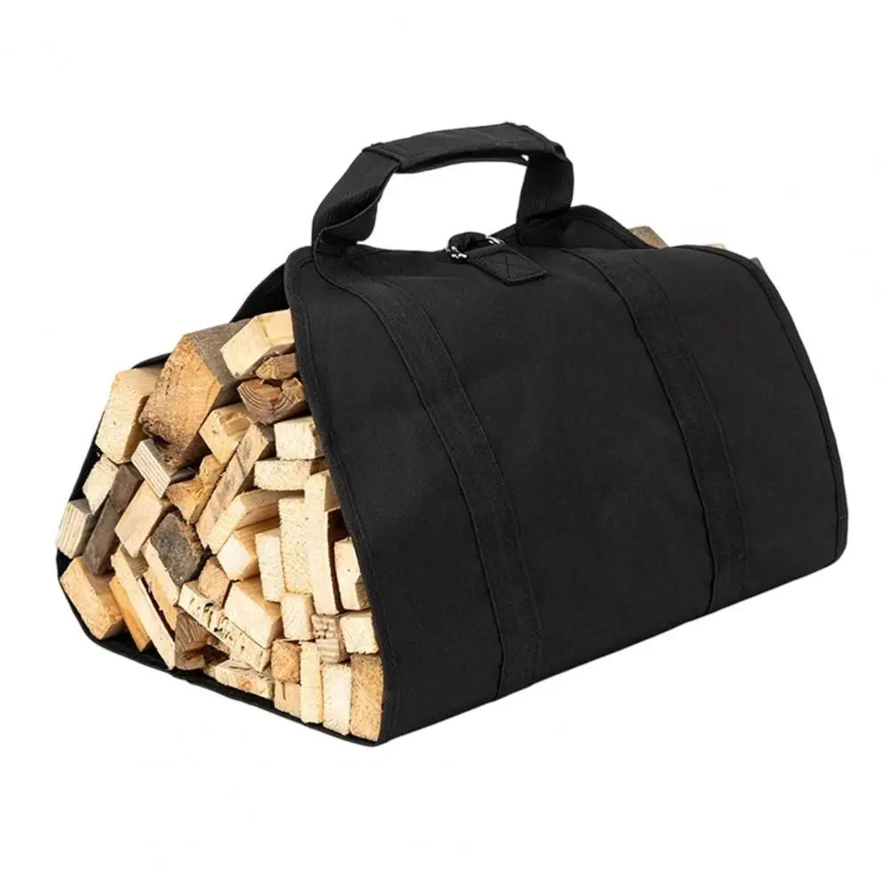 Firewood Carrier Bag with Handle Heavy Duty Large Log Tote, Durable Oxford Cloth Firewood Log Holder for Outdoor Use